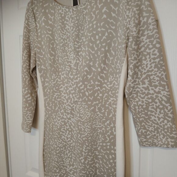 NARCISO RODRIGUEZ Designer Bodycon  Animal Print Dress  Beige White New Sz 44/8 - Picture 13 of 16